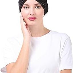 SM Trends Latest Beautiful Three Layer Criss Cross Hijab Cap with Stone for Women. (Black)-image-78