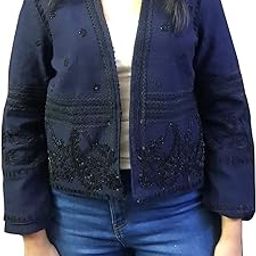 Hand Embroidery Work Cotton Winter Coat Jacket for Women (Size: 38-medium-picture-41