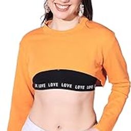 Solid Round Neck Stylish Women and Girls Bust Crop Top-image-58
