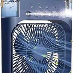 Drumstone (𝐋𝐢𝐦𝐢𝐭𝐞𝐝 𝐅𝐢𝐫𝐬𝐭 𝐓𝐢𝐦𝐞 𝐈𝐧 𝐈𝐧𝐝𝐢𝐚) 3-in-1 Rechargeable Mist Spray Fan, Run Upto 2 hours in Single Charge & Built-In 7 Lights - (Blue) 𝟏𝟓 𝐘𝐄𝐀𝐑𝐒 𝐖𝐀𝐑𝐑𝐀𝐍𝐓𝐘-image-95