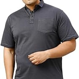 Mens Plus Size Polo T-Shirt - Dark Grey-image-23