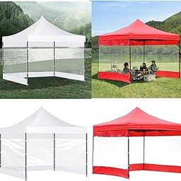 UJEAVETTE Canopy Sidewall Clear Window Sidewall for Craft Shows Vehicle Camping Street Red-image-35