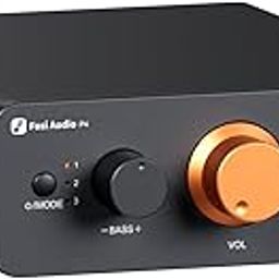 Fosi Audio P4 Mini Preamp with 3 RCA Inputs, Home Audio Stereo Pre amp for Amplifier/Active Subwoofer/Speakers, Preamplifier with 3-Level Adjustable Gain 3/6/9 dB, Bass and Treble Control-18