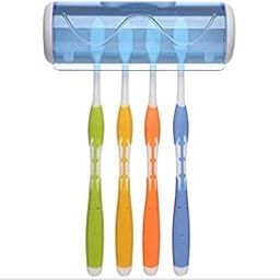 Shri Kanth Art Easily Wall Mounted 5 Toothbrush Holder Storage Set with Magic Annularity Suction Cup-image-60