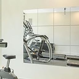 Qosha Home Gym Mirrors Wall Mounted Glass Frameless Full Length Tiles for Home Gym, Bedroom, Door & Bathroom (10"x10"-12pcs)-image-27