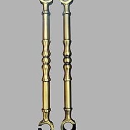 Nooks Decorative Brass Finish Antique Swing Saliya Rod Chain Set, Traditional Damru Design (20mm) Thickness and 12Inch Lenght, 2 Pieces Set for All Kind of Swing Hanging for Home and Garden-0
