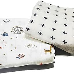 Organic Cotton Muslin Pack of 2 Baby Bath Towel 120 cm X 120 Mulitipanda Tringle-image-73