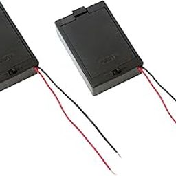 Electronic Spices (Pack of 2) 3 AA Battery Holder with ON Off Switch Wire Leads Cover Battery Spring Clip 3X 1.5V AA 4.5 Volt Battery Holder-18