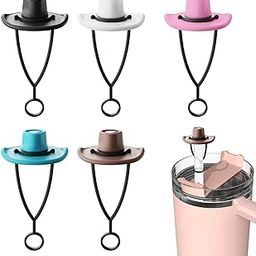 TecoKart® 5 Pcs Silicone Straw Cover Cap for Tumbler - Reusable Sipper Seal Compatible with Stanley Cup, Cute Dustproof Topper Accessory, Colorful Lid Protector for Outdoor Travel Use-image-59