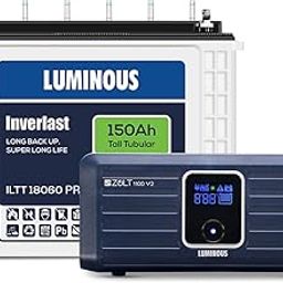 Luminous Inverter & Battery Combo (Zolt 1100 Pure Sine Wave 900VA/12V Inverter with ILTT 18060PRO Tall Tubular 150Ah Battery) for Home, Office & Shops-image-42