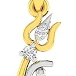 18KT Yellow Gold and American Diamond Pendant for Women-image-44