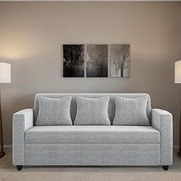 3 Seater Fabric Sofa Set for Living Room Furniture | Fabric 3 Seater Sofa Set | Sofa for Home & Office | Fabric Color:- Light Grey | 3-Person Sofa-image-28