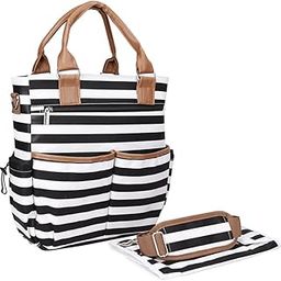 BNF Baby Diaper Bag Messenger Organizer Tote with Changing Pad Stripe | Baby | Diapering | Diaper Bags-image-29