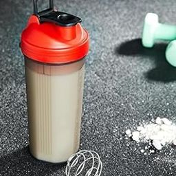 Unbreakable Shaker/Sipper Bottle | Blender Function | Ideal for Protein Shakes, Juices | BPA Free | Leak-Proof | 900 ml | Red-31