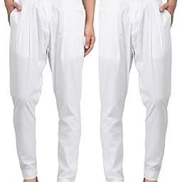 Men White Solid Pure Cotton Men's Pyjama (Pack of 2)_SDCBPJ153S-25