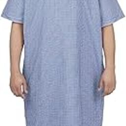Avneel Women Poly Cotton Both Side Wearable Hospital Use Patient Casual Style Gown (Blue, Free Size )-picture-29