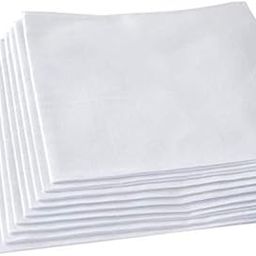 100% Pure Cotton White Handkerchief set for men (Pack of 6) Soft Mens Pocket Square Solid Color Handkerchief 17x17 Inch-picture-50