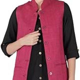 Anarva Solid Print Indian Traditional Ethnic Waistcoat Festive Nehru jacket for Women-image-40