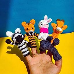 YUGO Crochet Finger My Zoo Puppet for Kids-Set of 5| Pretend Play and Educational Toys| Hypoallergenic Handmade Crochet Puppet-image-40