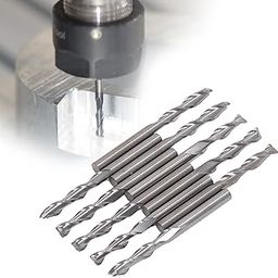 10Pcs Milling Cutter Plastic Wood CNC Bit End Mill Flat Nose Carbide Endmill 1/8in Tool Set Kit for Plastic Wood-31