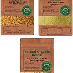 Natural Organic herbal Combo Powder-Orange-Alovera-Multani mitt-300g (each-100g)-image-26