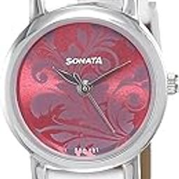 Quartz Analog Pink Dial Leather Strap Watch for Women-NS8976SL03W/NT8976SL03W-picture-56
