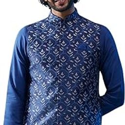 Men's Nehru Jacket, Sea Green Silk Blend, Embellished Sleeveless Regular Fit Mandarin Collar-35