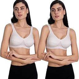 Women's Cotton Non-Padded Non-Wired Ful Coverage Sports Bra Pack of 2-picture-6