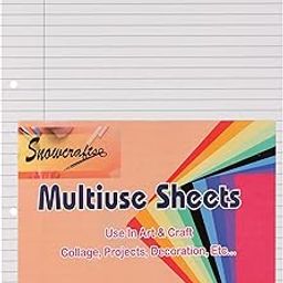 SNOW CRAFTS A4 Size One Side Ruled Sheet for Project/Assignment/Practical/Homework with Punch Sheets (A4-100 SHEETS)-1