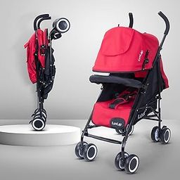 LuvLap City Baby Stroller/Buggy, Lightweight, Compact & Travel Friendly Baby pram, for 6-36 Months Baby, 5 Point Safety Harness, Adjustable seat Recline, extendable Canopy, 15Kg Capacity (Red)-21