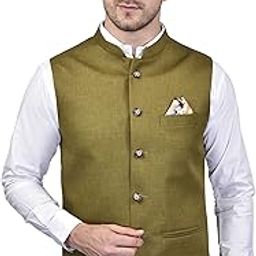 PRINT CULTR Men's Solid Cotton Sleeveless Nehru/Modi jacket/Sadri/Waistcoat/Bundi Jacket/Jacket - For Festive/Wedding/Party | (PCN15)-image-22