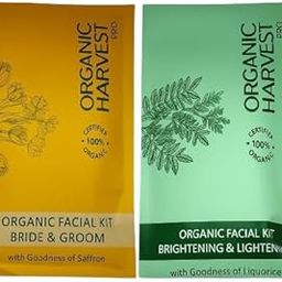 Brightening & Lightening Facial Kit + Organic Harvest Bride and Groom Facial Kit Combo Pack of 2 | Natural Glow | Sulphate & Paraben Free | For All Skin Types-image-8