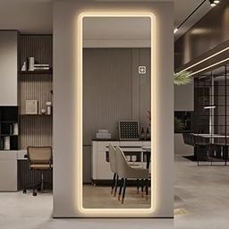 VENETIAN IMAGE Pvc Board (Water & Termite Proof) Frameless Full Length Backlit Led Mirror, 63X22 Inches, 3 Color Modes, Modern Elegance For Makeup And Vanity, Rectangular, Wall Mount, Silver)-image-6