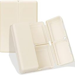 Prplet Tablets Pill Medicine Organizer Box – 7 Compartment Daily Storage Case for Vitamins, Supplements, Medication – Compact Travel Pill Container (Beige)-7