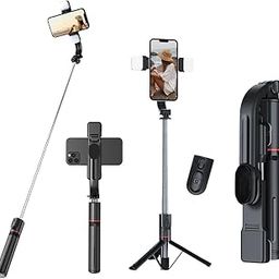 SnapSticks Pro Selfie Stick with Dual LED Lights – 45.6 Inch Tripod Stand with Bluetooth Remote, 3-in-1 Multifunctional Design, 360° Rotatable Holder for iPhones & Androids-picture-20