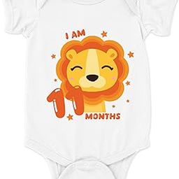 Cotton 11 Month Birthday Print Romper Newborn White Baby Romper for baby girl & baby boy-image-70
