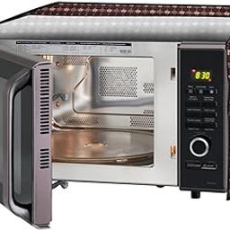 Stylista PVC Microwave Oven Cover for Morphy Richards 25 L Convection 25 CG with 200 ACM, Floral Pattern Brown-image-90