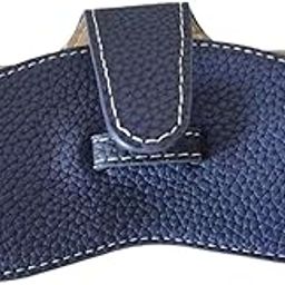LOOM TREE Sunglasses Case Stylish Lightweight PU Leather Solid Color Protective Sleeve Navy Blue | Eyeglass Cases-picture-21