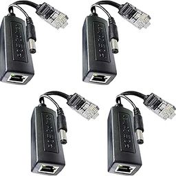 PARUHT (Pack of 4 Power Over Ethernet Adapter PoE Splitter Active 48V to 12V Compatible with POE Devices PoE Switches IP Camera IP Phone POE4-image-57
