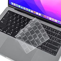 CASOSHIELD Premium Keyboard Cover Skin Ultra Thin for 2024-2021 M3/M2/M1 MacBook Pro 14" 16" A2918 A2992 A2779 A2442 A2991 A2780 A2485, M2 MacBook Air 13.6" 15" A2681 A2941 TPU Skin-17