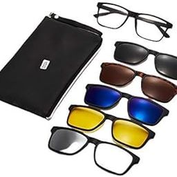 Magnetic 5pcs Clip On Sunglasses Plastic Frame for Night Driving Suitable for Men,Women,Unisex Travel Party Purpose (Set of 5)-picture-14