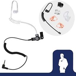Radio Earpiece, 3.5mm Listen Only Coiled Acoustic Tube Earpiece by Earphone Connection, Fox EP1089SC, Compatible with Shoulder Speaker Microphones, Law Enforcement Police Patrol Privacy Surveillance-image-11