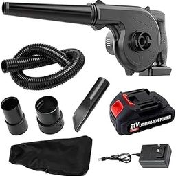 QUALIZA 2 in 1 Portable Blower & Vacuum Cleaner | 21V Cordless Electric Air Blower with Rechargeable Battery | Handheld Dust Blower for Car, Home, Garden, Computer, Leaves & Cleaning-picture-11