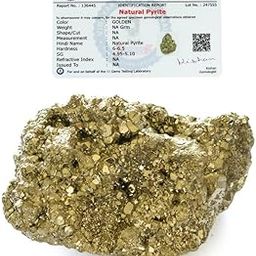 Crystu AAA Natural Certified Pyrite Rough Stone | Pyrite Cluster from Peru | Weight 400 gram-image-63