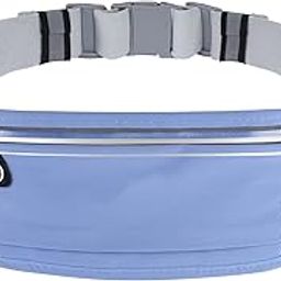 NALACAL Slim Running Belt for Phone, Workout Fanny Pack for Women Men, Large Capacity Runner Waist Bag with 3 Pouches, No Bounce Running Pouch for Walking, Cycling, Walking, Gym (Pale Blue)-image-16