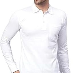 Men's Cotton Polo Neck Full Sleeve T-Shirt with Pocket-image-81