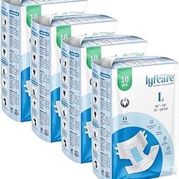 Lyfcare Open Tape Adult Diaper Large Size (L) - 40 Units (Pack of 4) | Unisex Diapers Open Tape | Waist (76-147 cm) | Wetness Indicator, Super absorb, 360° Protection & 0% Leakage | For Men & Women-image-71