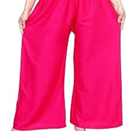 Women Rani (Pink) Solid Straight Palazzos (2XL, Pink)-image-62