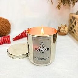 Goyoham | Premium Soy Wax Scented Candle | Silver Metal Jar with Lid | White Flower Fragrance | 30 Hrs Burn Time, Smoke-Free | Home Decor and Gifting-image-51