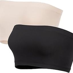 Women's Strapless Non Padded Tube Bra, Free Size (Pack Of 2), Black/Beige - Nylon-picture-43